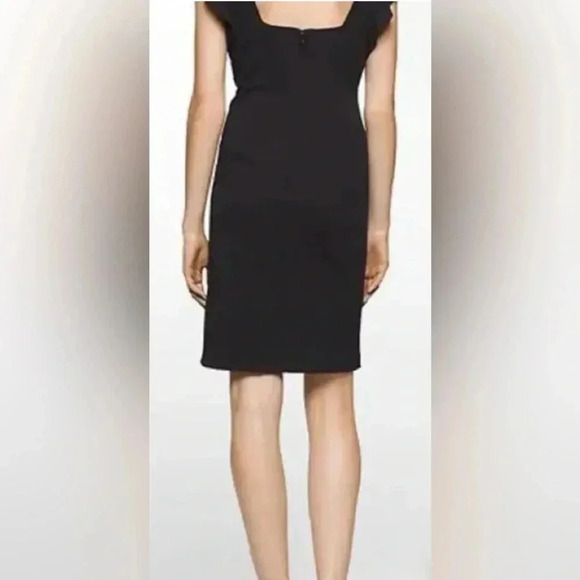 Calvin Klein Flutter-Sleeve Black Sheath Size 6 - Picture 3 of 7